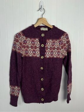 Vintage Purple Patterned Cardigan